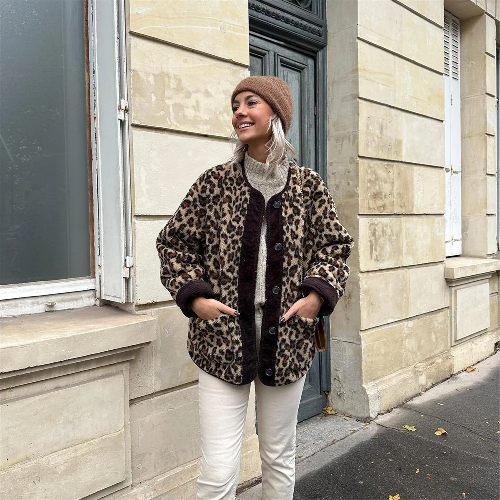 Leopard Print Jacke für Damen