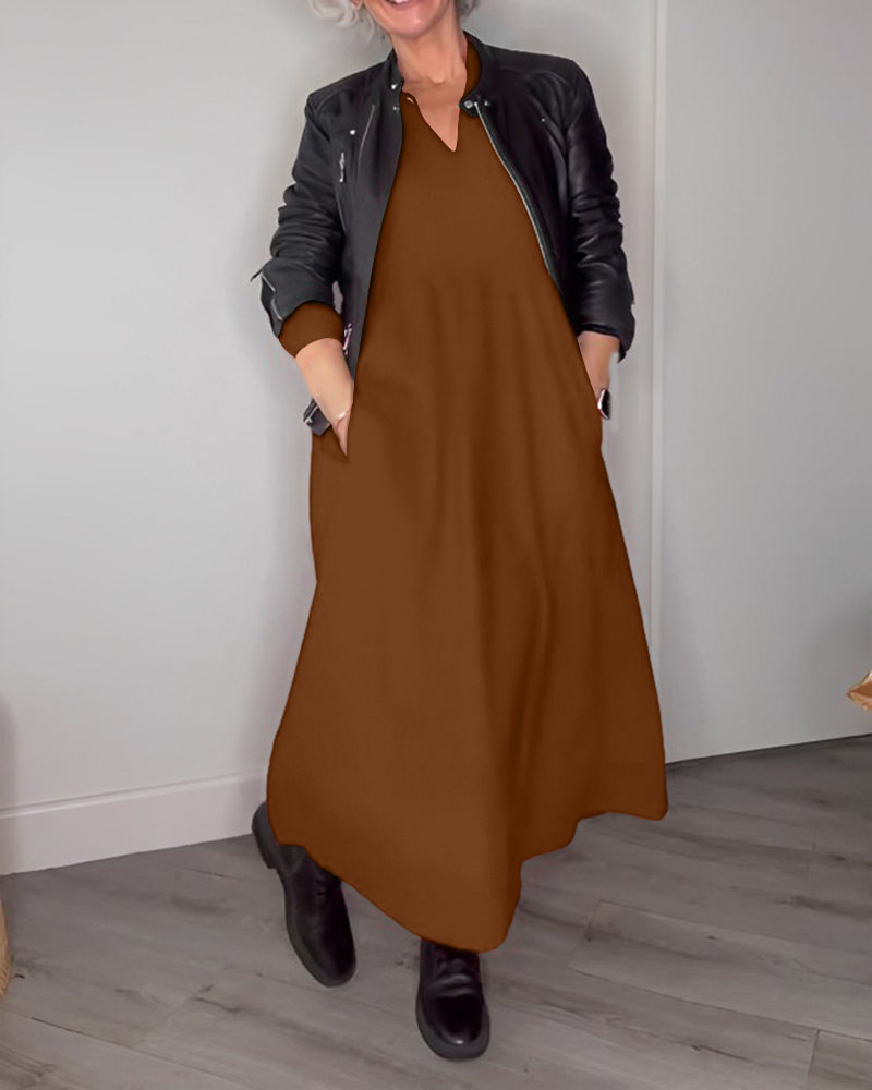 Pulloverkleid mit langer Linie