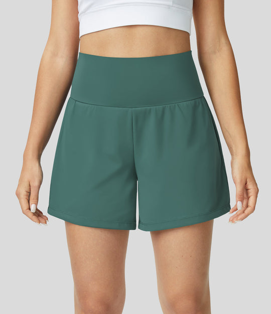 2-in-1 yoga-shorts mit hoher taille für frauen