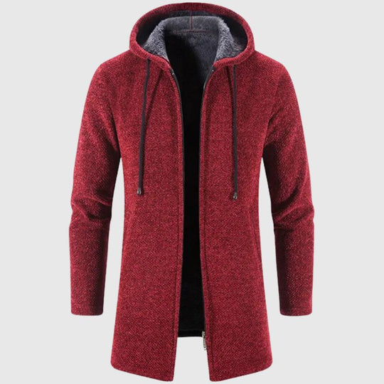 Warme Wolljacke mit Kapuze für Herren