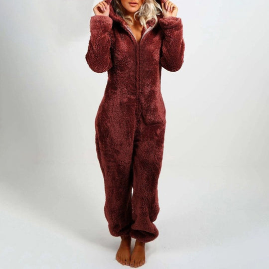 Jumpsuit aus kuscheligem fleece