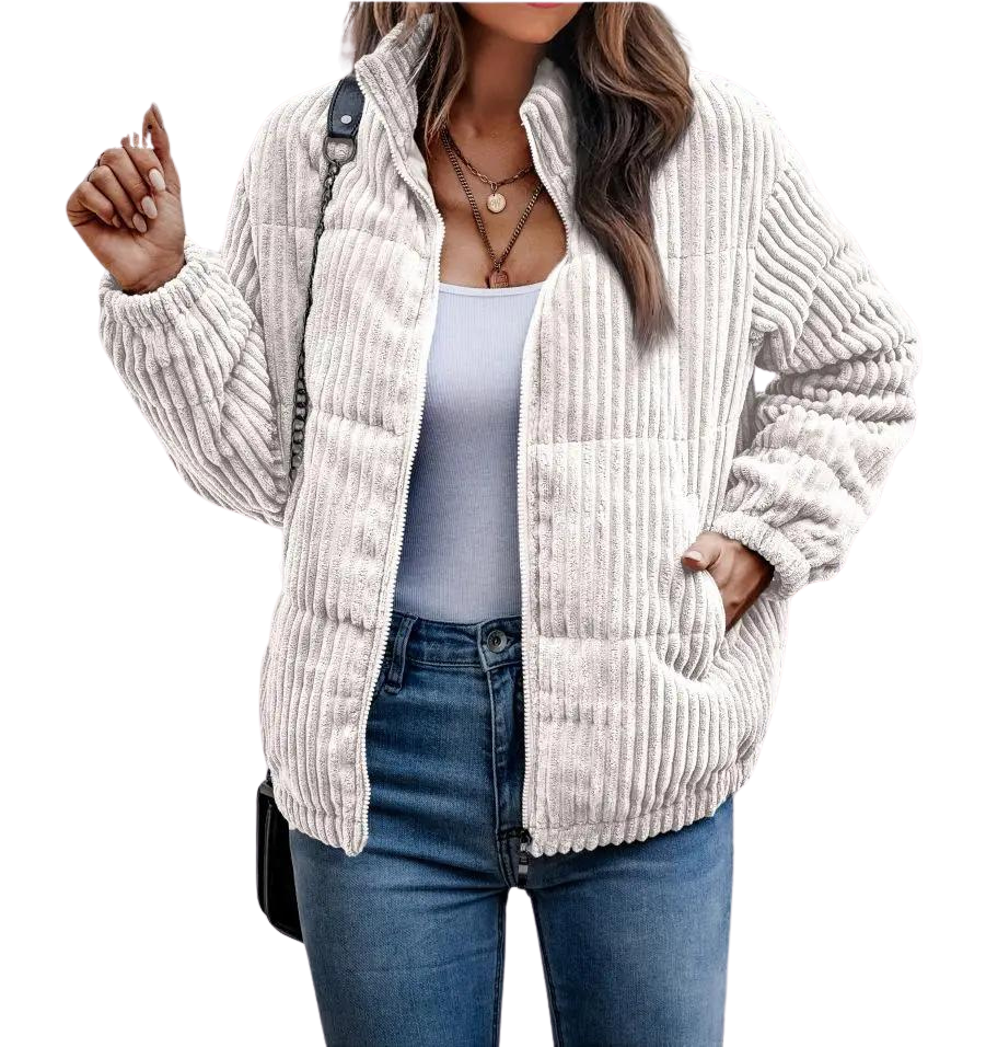 Elegante, flauschige Cordjacke für Frauen