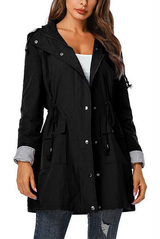 Windbreaker mit Kapuze und gestreifter Windjacke-Regenjacke