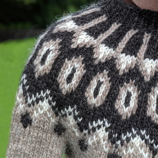 Vintage Strickpullover mit Rundhalsausschnitt für Herren