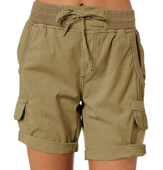 Lässige lockere shorts mit hoher taille für frauen