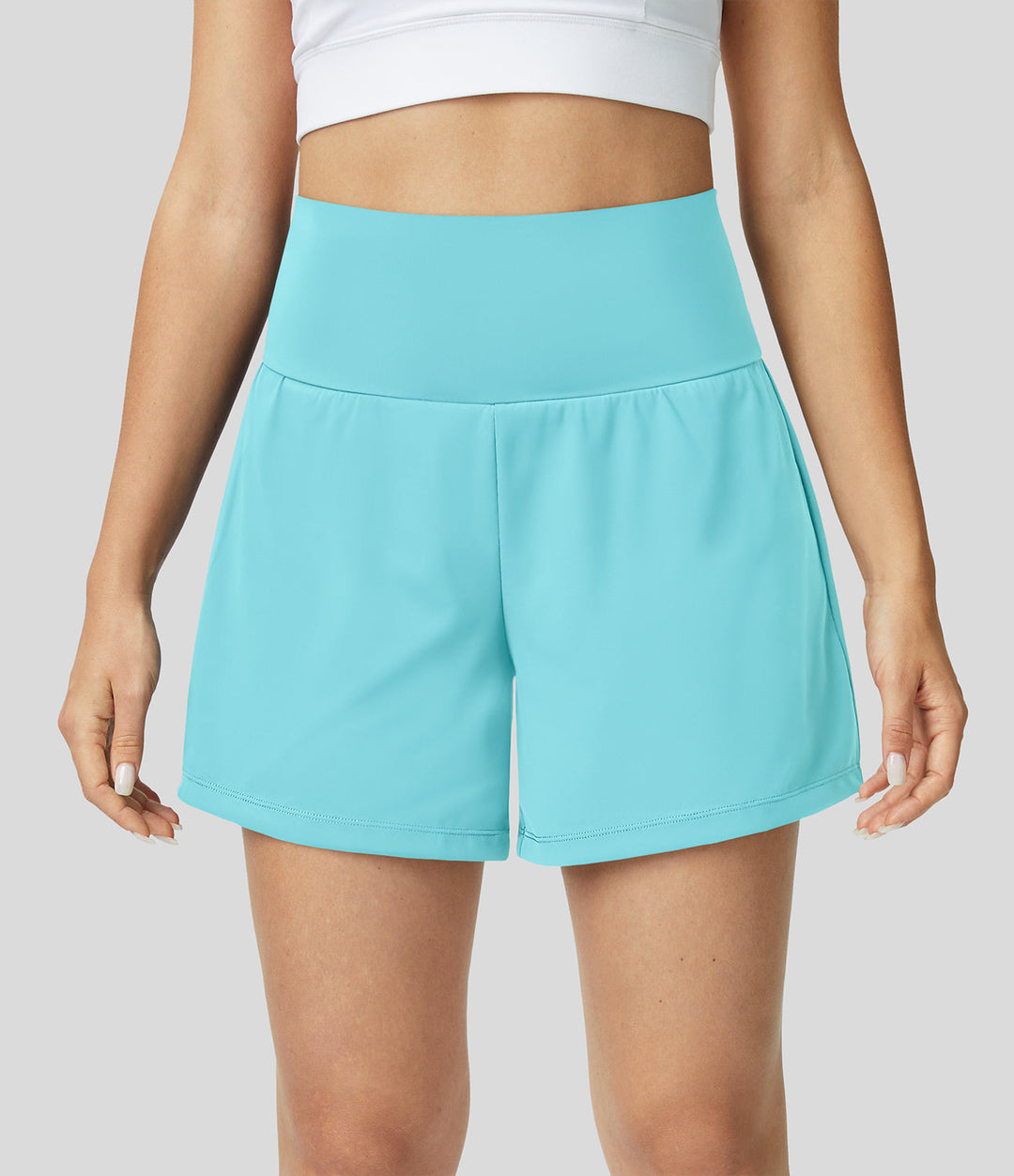 2-in-1 yoga-shorts mit hoher taille für frauen