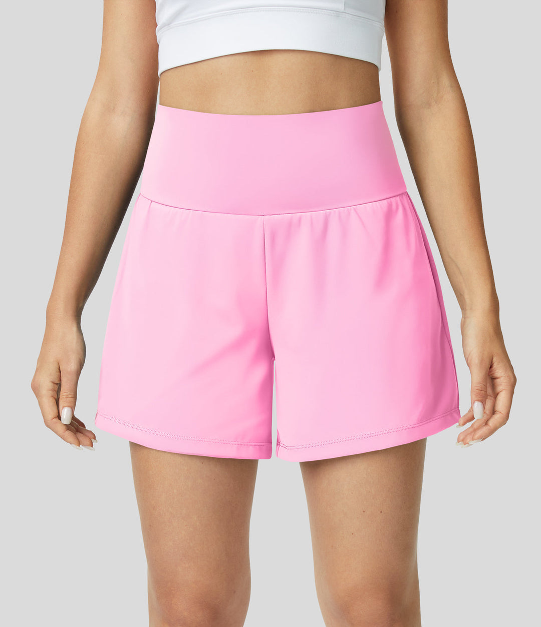 2-in-1 yoga-shorts mit hoher taille für frauen