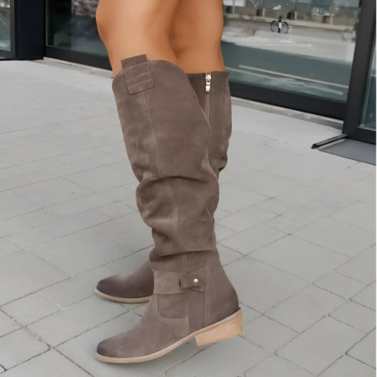 Elegante Hohe Stiefel mit Reißverschluss