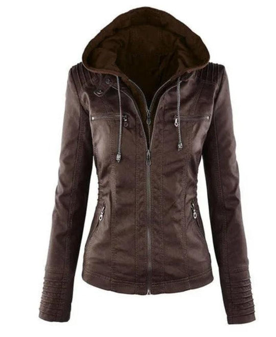 Damen-Vintage-Jacke mit Kapuze