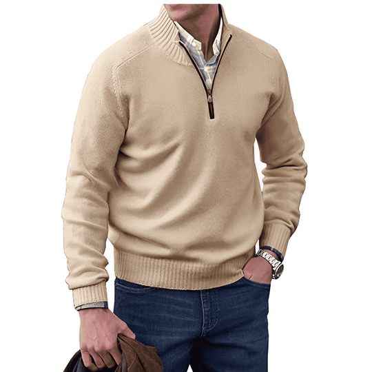 Eleganter Kaschmirpullover mit Reißverschluss