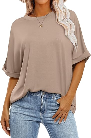 Damen-top lässiges lockeres basic-shirt