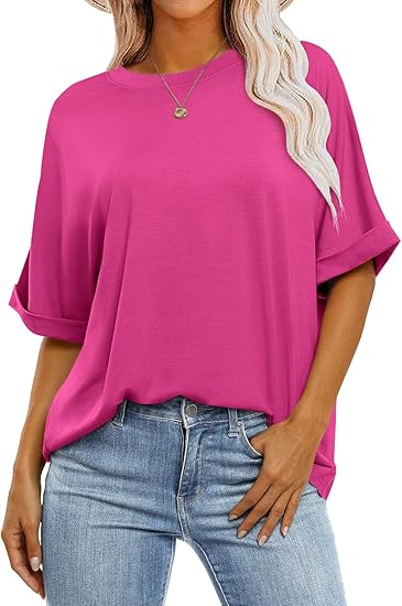 Damen-top lässiges lockeres basic-shirt