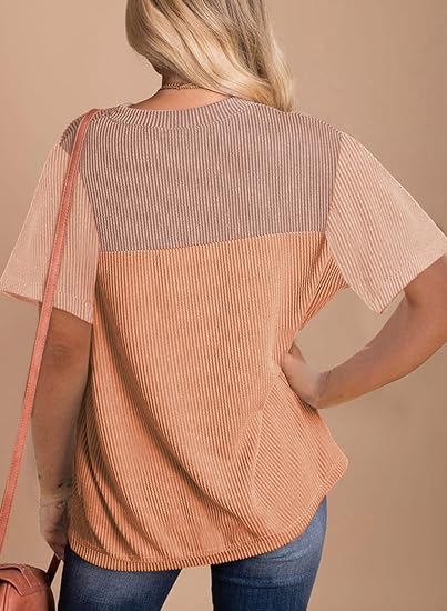 Oberteile für frauen kurzarm crewneck gestrickt