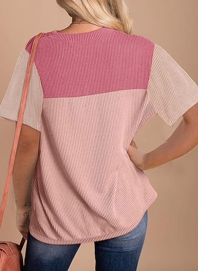 Oberteile für frauen kurzarm crewneck gestrickt