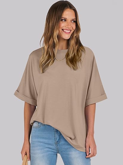 Damen-top lässiges lockeres basic-shirt