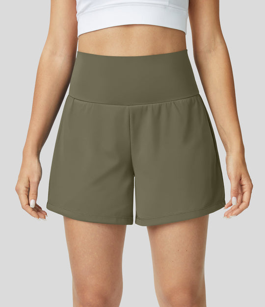 2-in-1 yoga-shorts mit hoher taille für frauen