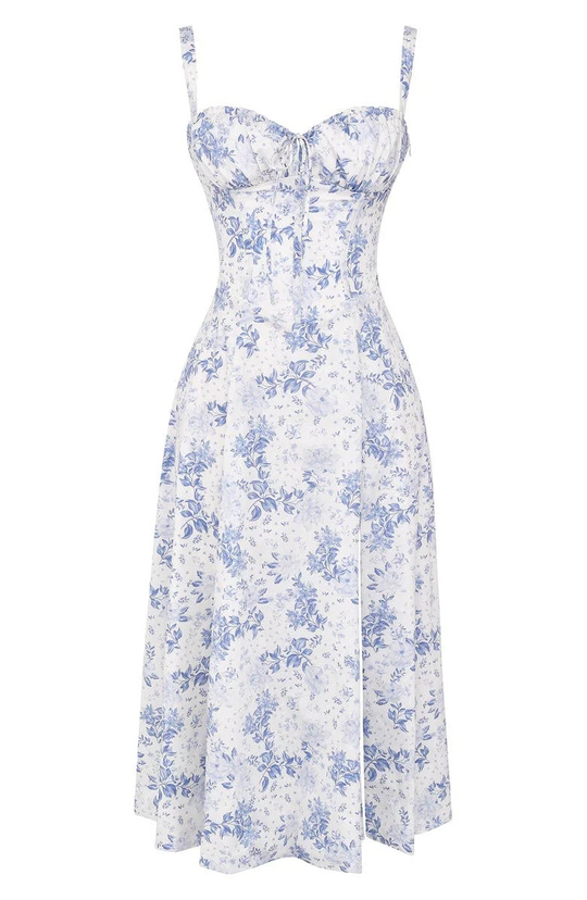 Floral tailleverkleinerer kleid