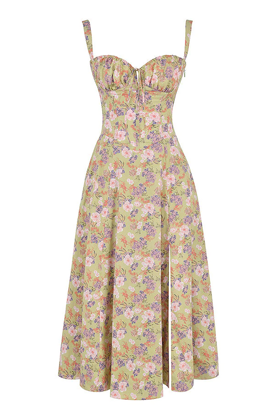 Floral tailleverkleinerer kleid