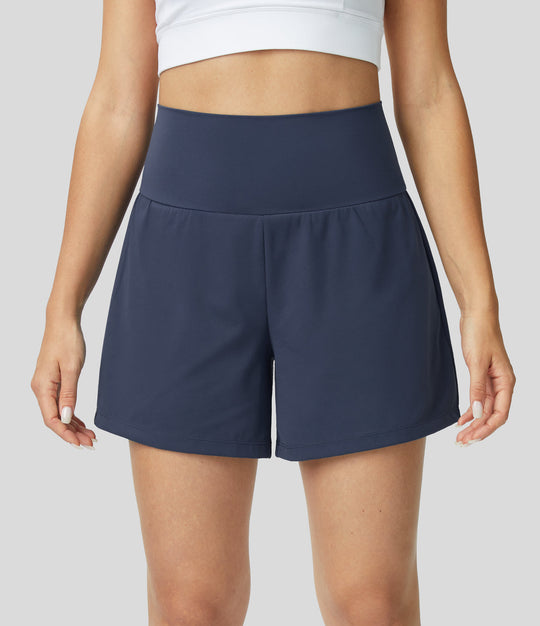 2-in-1 yoga-shorts mit hoher taille für frauen