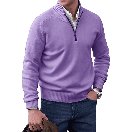 Eleganter Kaschmirpullover mit Reißverschluss