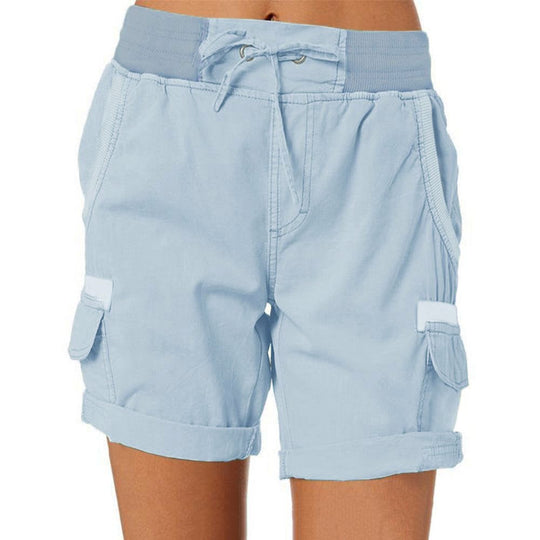 Lässige lockere shorts mit hoher taille für frauen