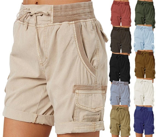 Lässige lockere shorts mit hoher taille für frauen