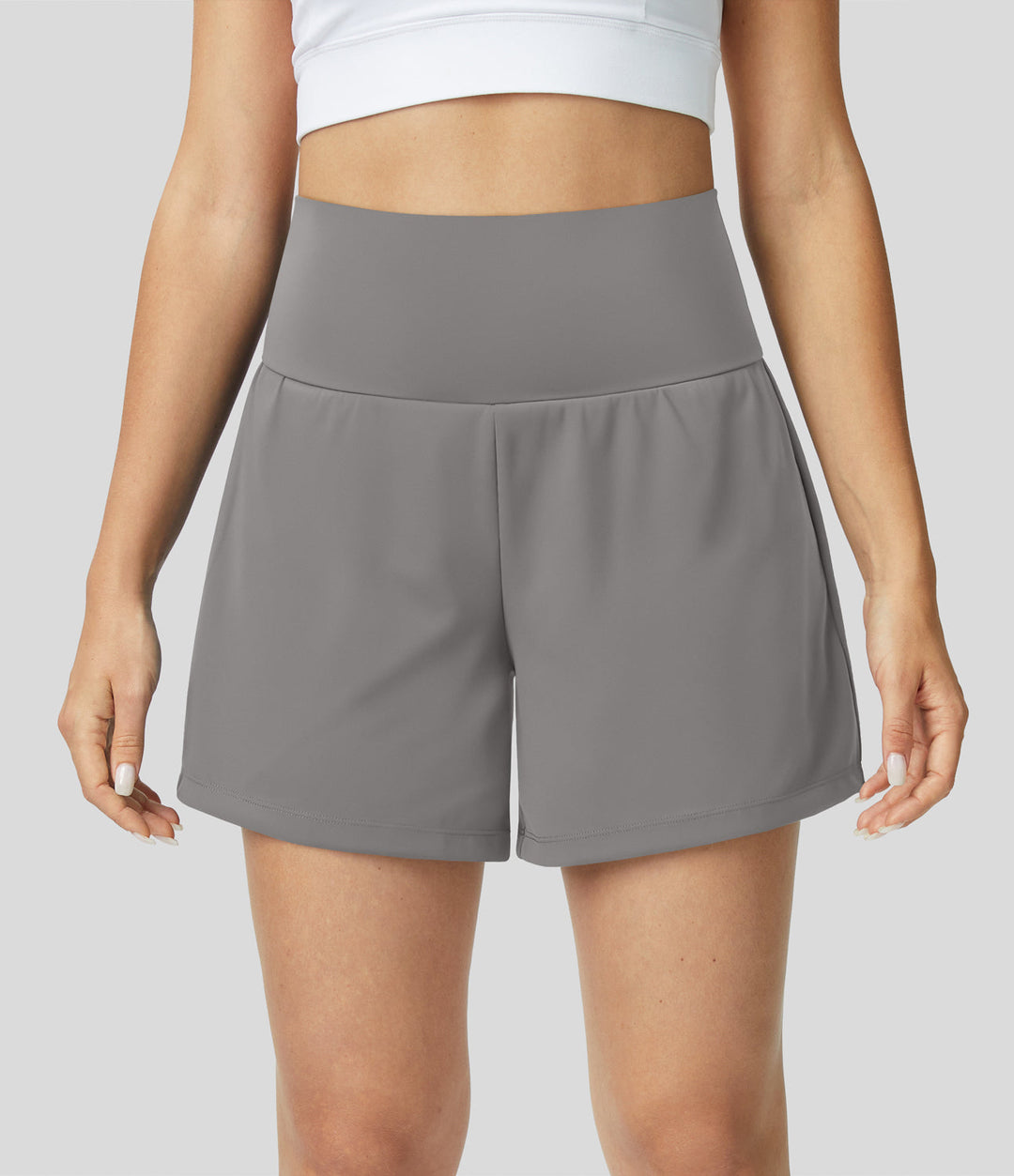 2-in-1 yoga-shorts mit hoher taille für frauen