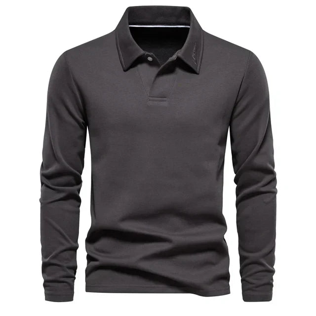 Langärmelige Polo-Bluse für Männer