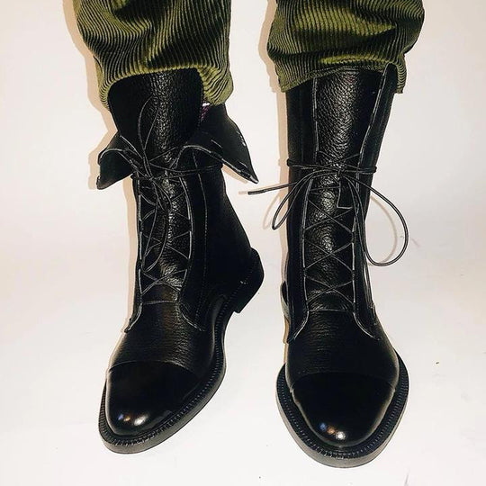 Vintage stiefel mit absatz für damen