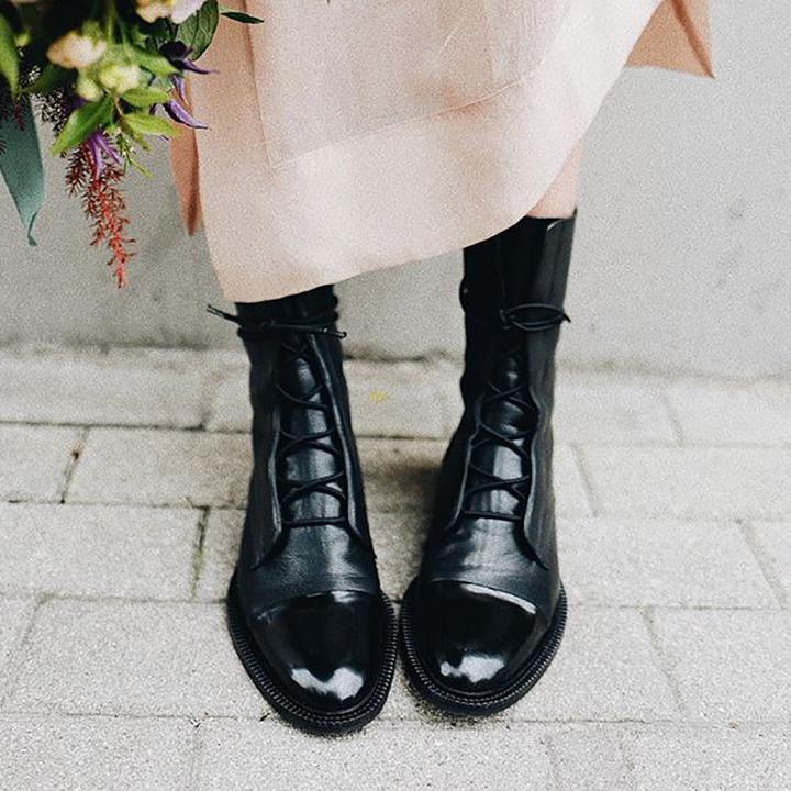 Vintage stiefel mit absatz für damen