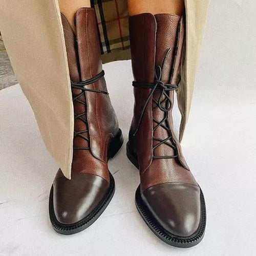 Vintage stiefel mit absatz für damen