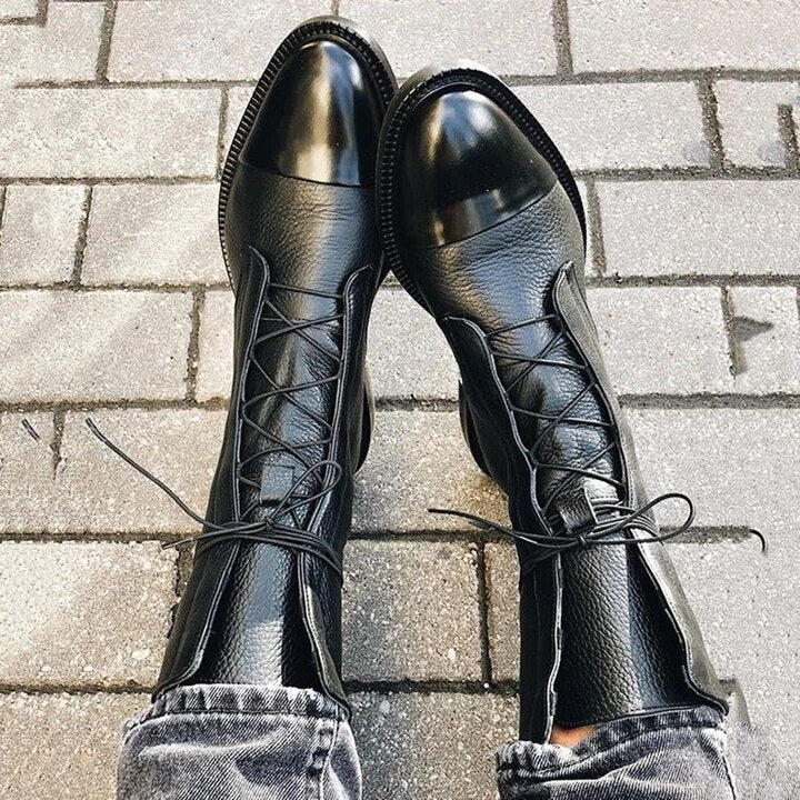 Vintage stiefel mit absatz für damen