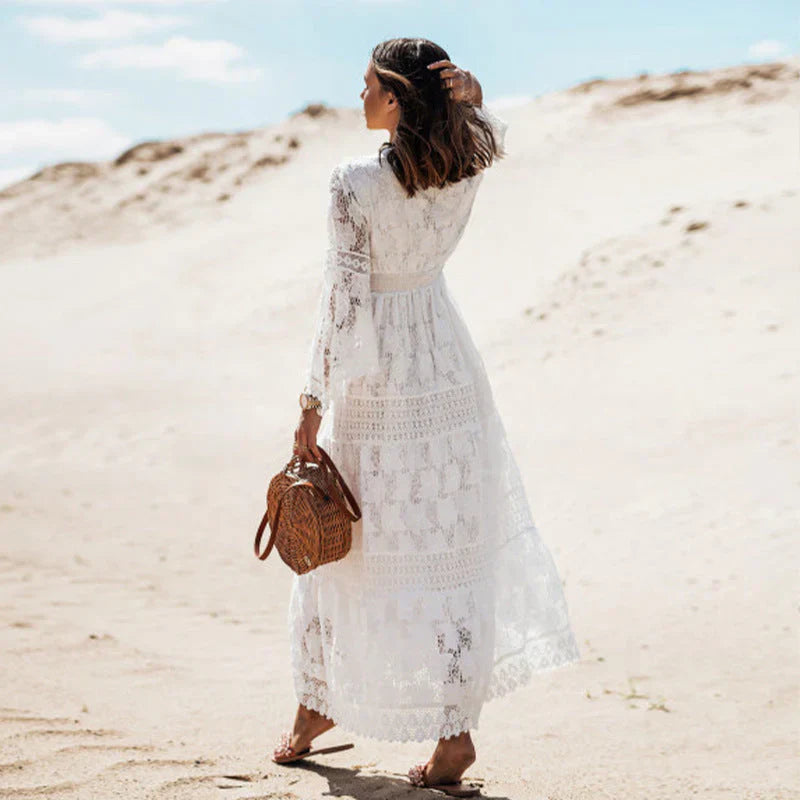 Langärmeliges kleid für frauen