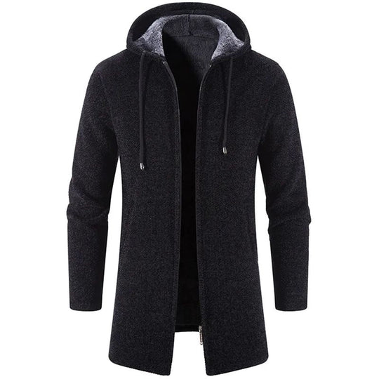 Warme Wolljacke mit Kapuze für Herren