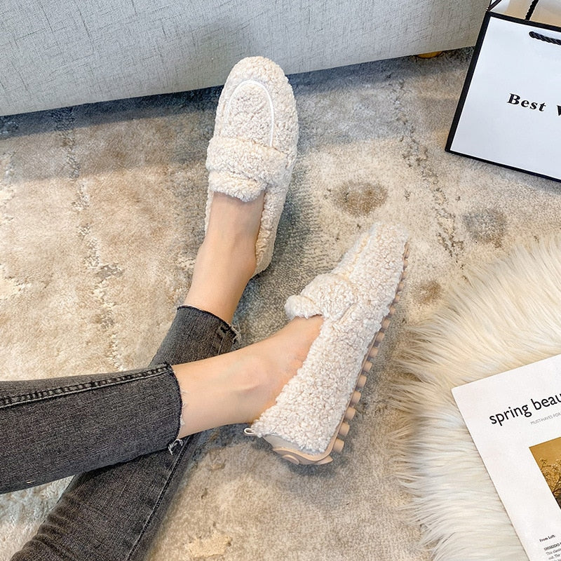 Loafers für frauen mara | plüsch hausschuhe schuhe