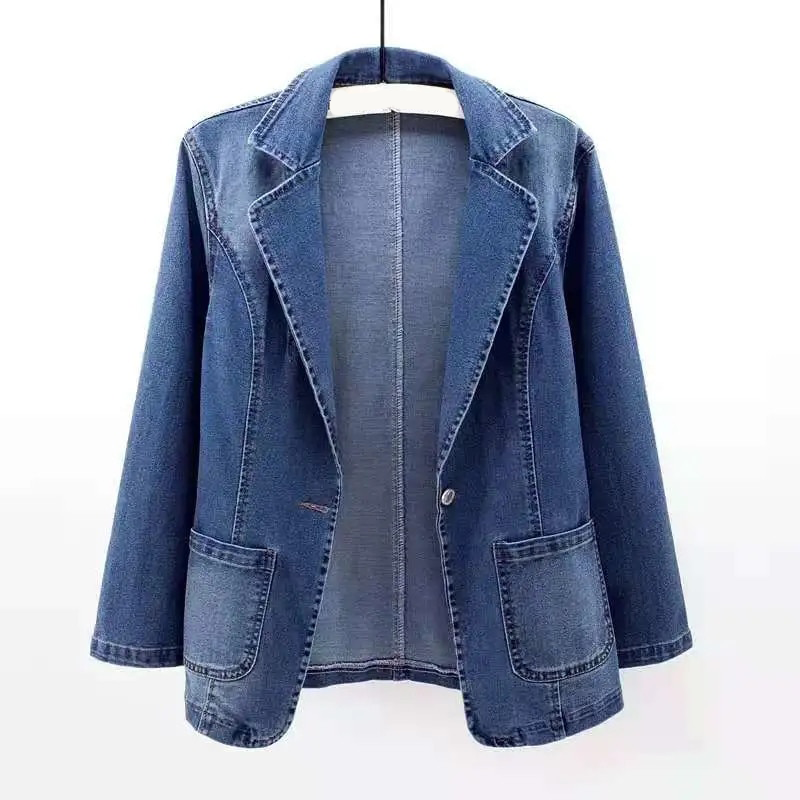 Klassischer denim-blazer für frauen