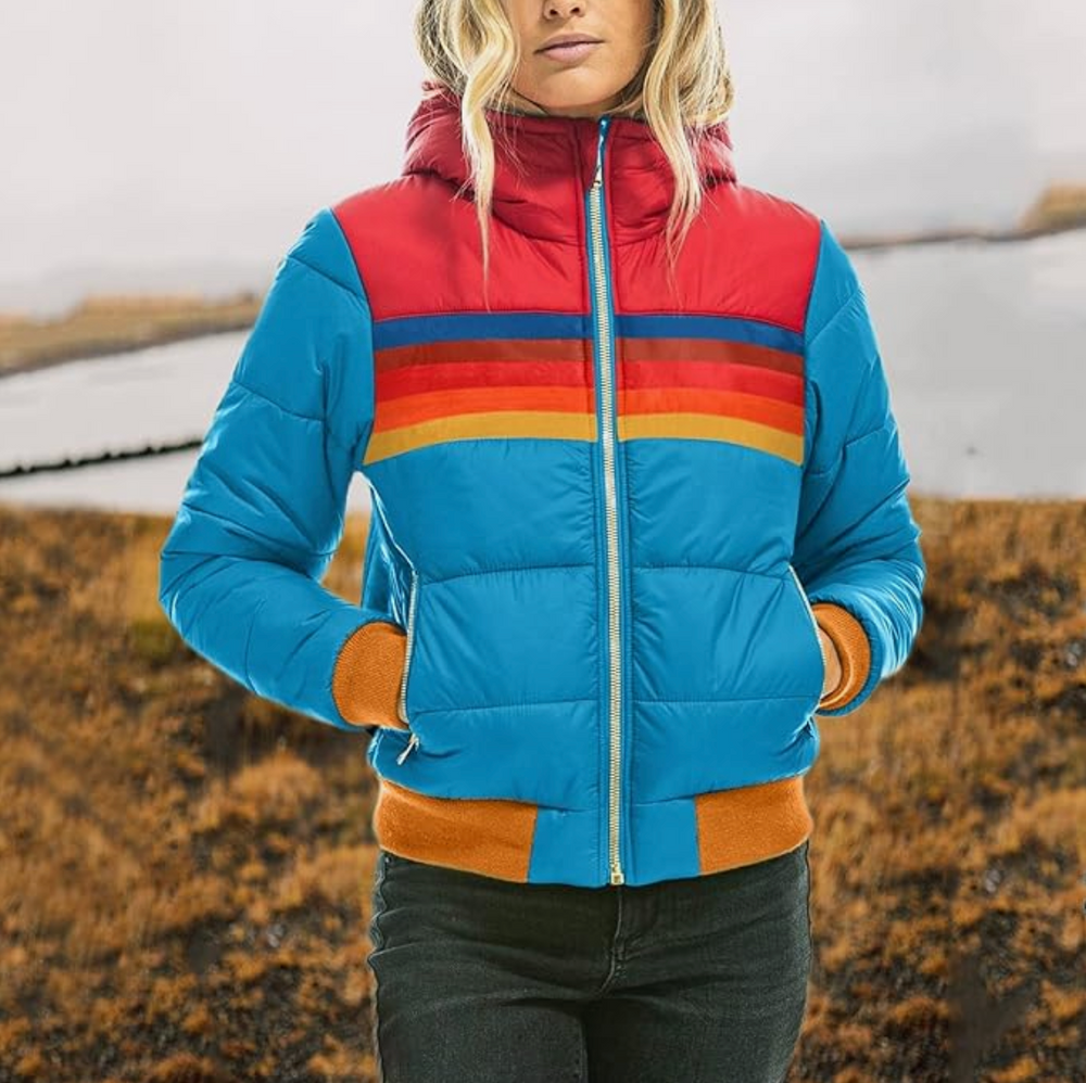 Retro Parka mit Kunstfellkapuze für Damen