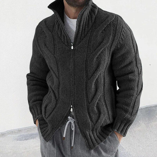 Rollkragen-Strickjacke für Herren