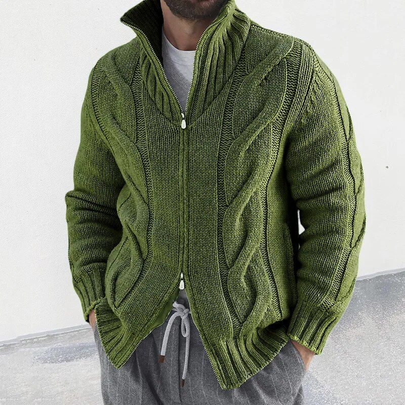 Rollkragen-Strickjacke für Herren