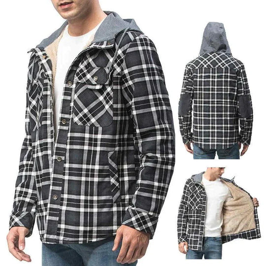 Flanell-Fleece-Winterjacke für Herren