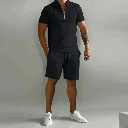 Edles herren-polo und shorts-set