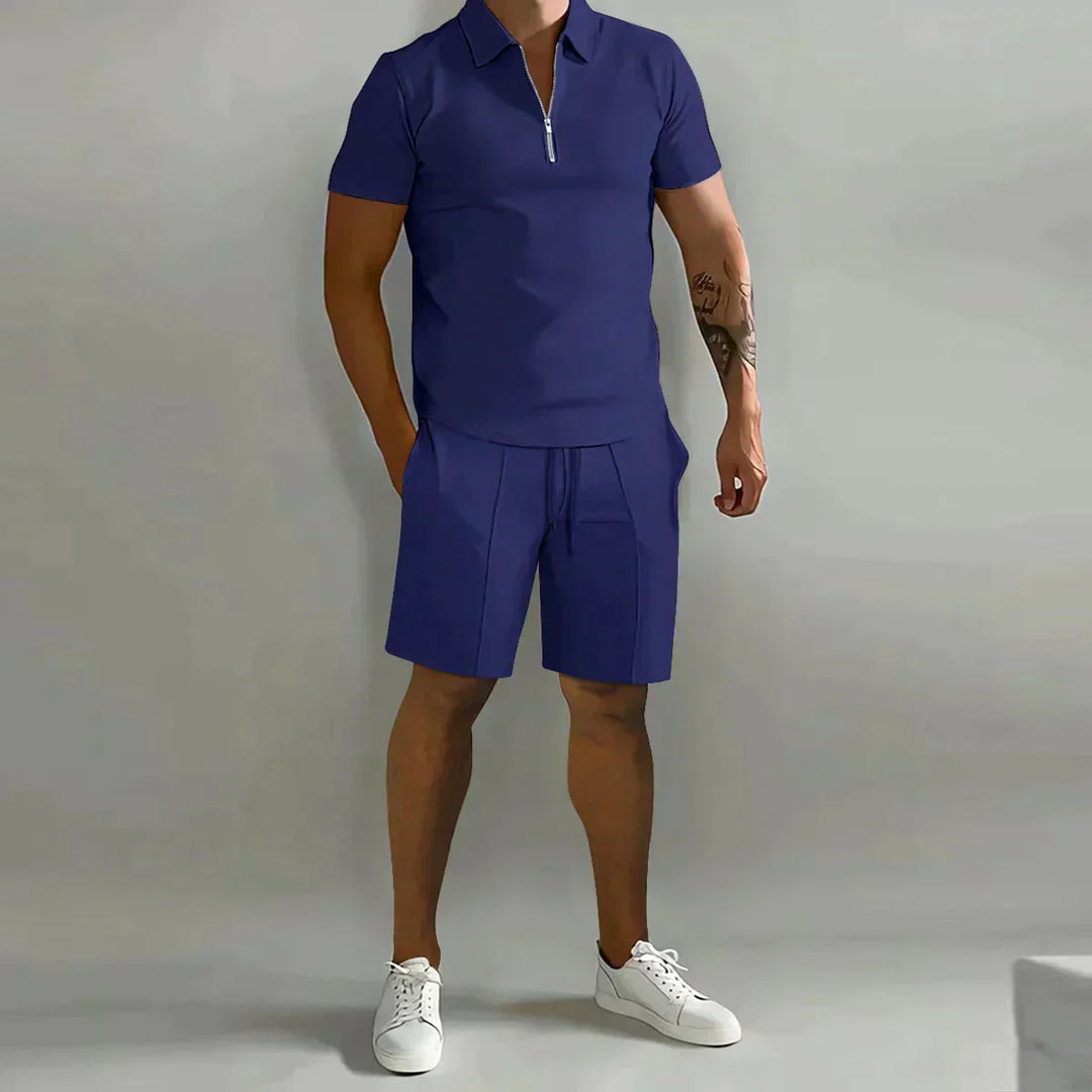 Edles herren-polo und shorts-set