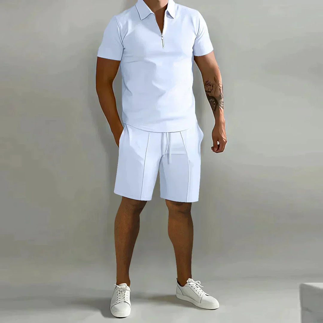 Edles herren-polo und shorts-set