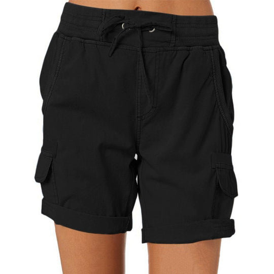 Lässige lockere shorts mit hoher taille für frauen