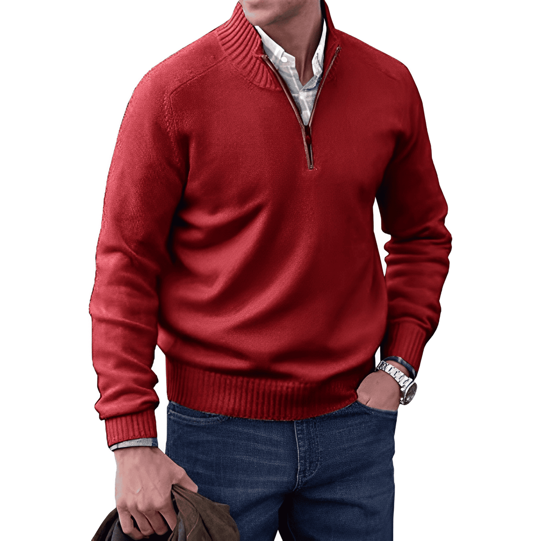 Eleganter Kaschmirpullover mit Reißverschluss