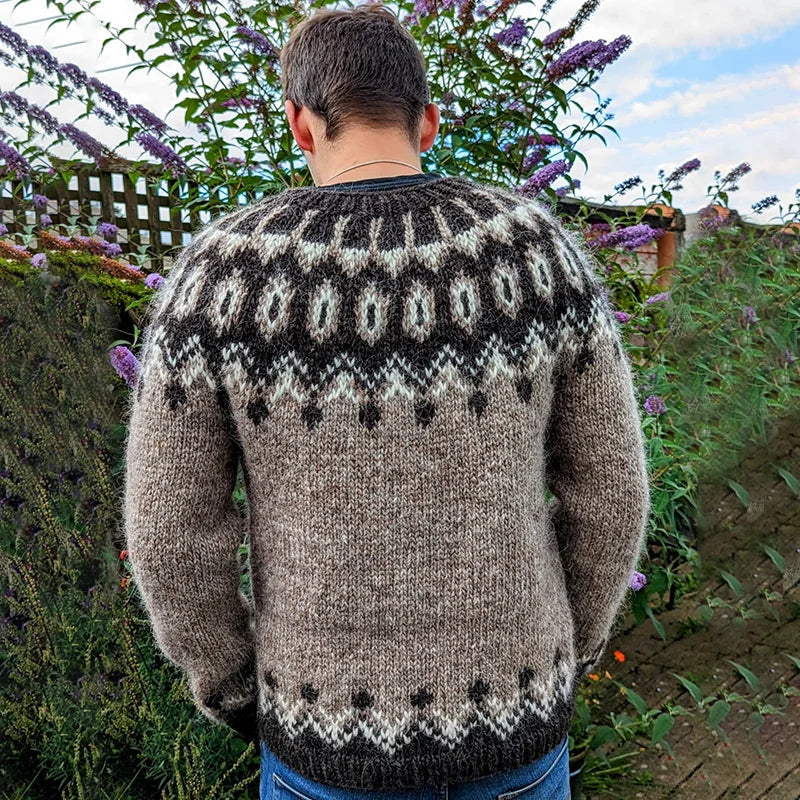 Vintage Strickpullover mit Rundhalsausschnitt für Herren