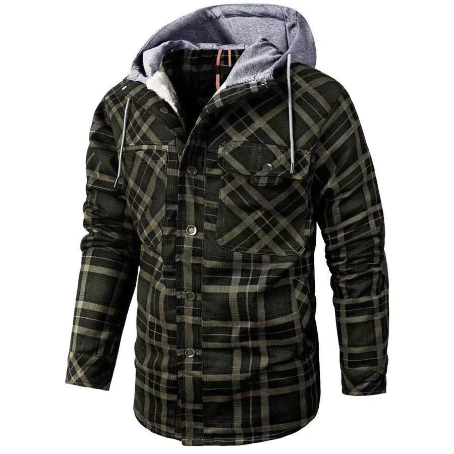 Flanell-Fleece-Winterjacke für Herren