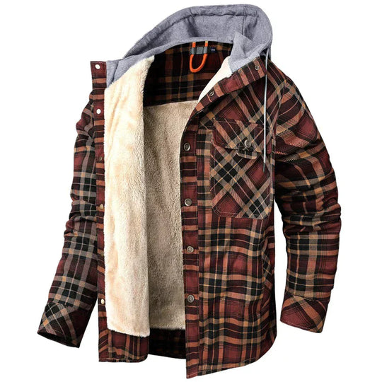 Flanell-Fleece-Winterjacke für Herren