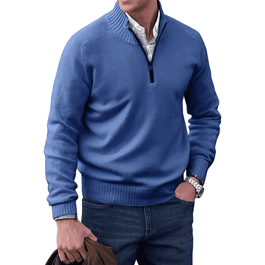 Eleganter Kaschmirpullover mit Reißverschluss