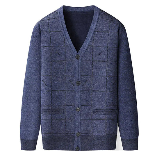 Klassische Strickjacke mit V-Ausschnitt für Herren